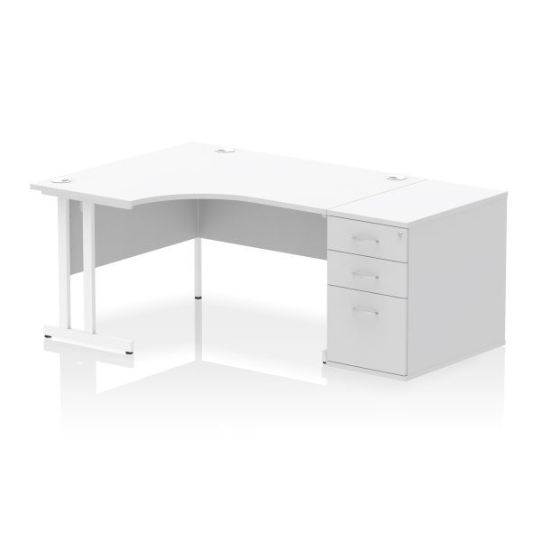 Pulse 1400mm Cantilever Left Crescent Desk Workstation - Image 35