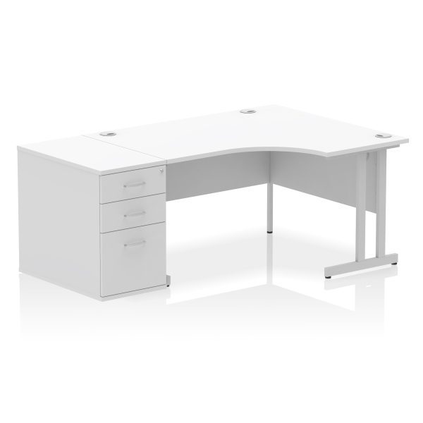 Pulse 1400mm Cantilever Right Crescent Desk Workstation - Image 34
