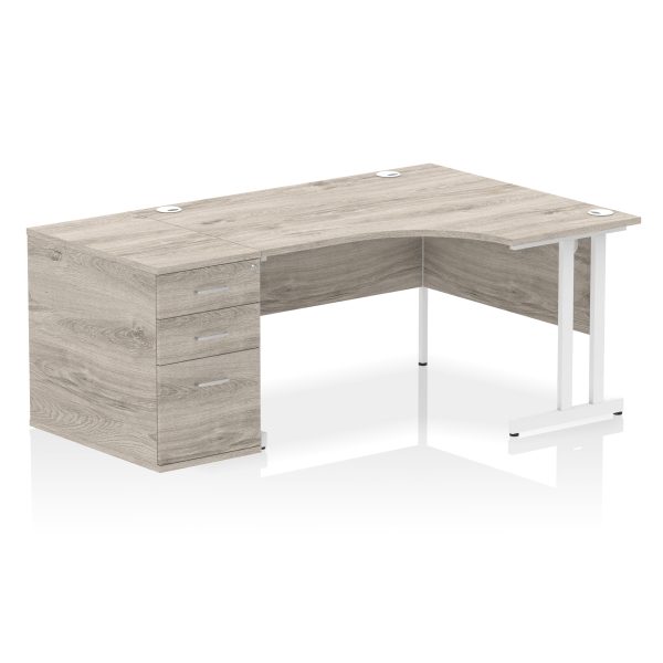 Pulse 1400mm Cantilever Right Crescent Desk Workstation - Image 11