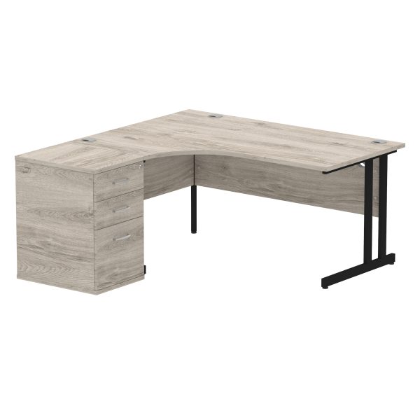 Pulse 1600mm Cantilever Left Crescent Desk Workstation - Image 7