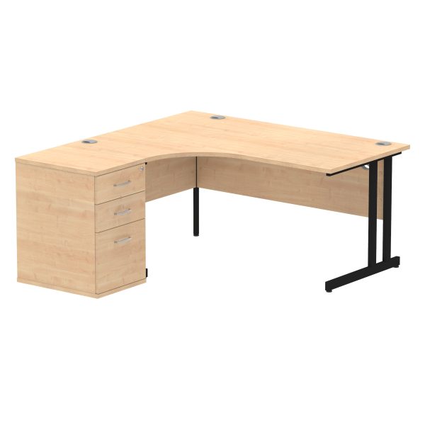 Pulse 1600mm Cantilever Left Crescent Desk Workstation - Image 13