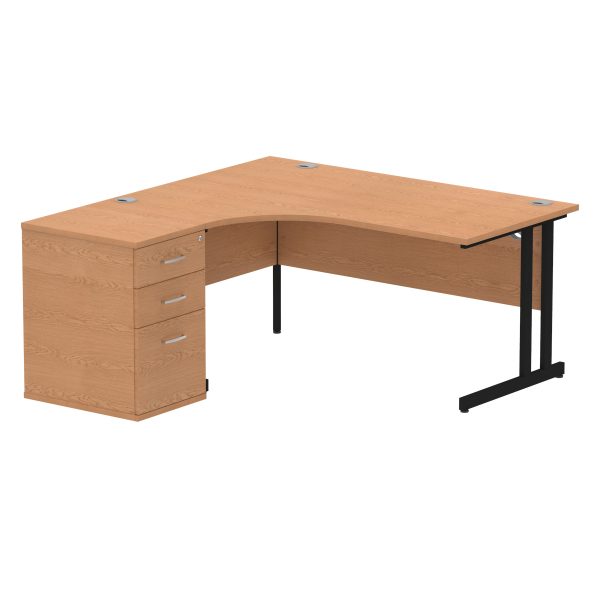 Pulse 1600mm Cantilever Left Crescent Desk Workstation - Image 19