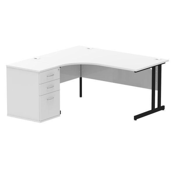 Pulse 1600mm Cantilever Left Crescent Desk Workstation - Image 31