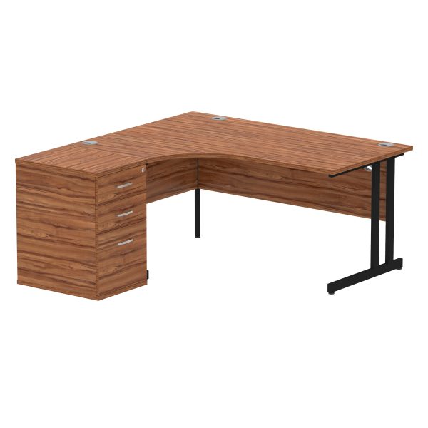 Pulse 1600mm Cantilever Left Crescent Desk Workstation - Image 25