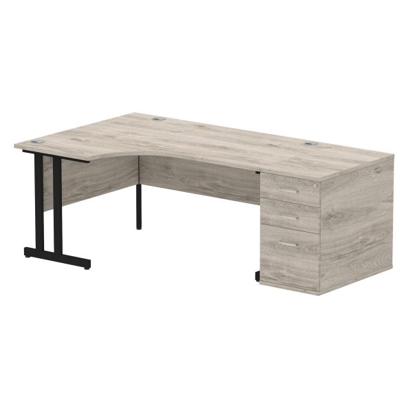 Pulse 1600mm Cantilever Left Crescent Desk Workstation - Image 10