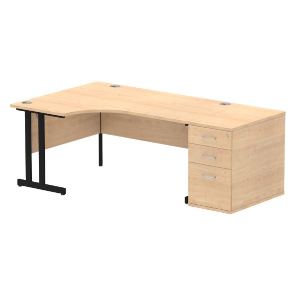 Pulse 1600mm Cantilever Left Crescent Desk Workstation - Image 16