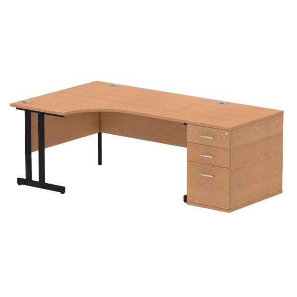 Pulse 1600mm Cantilever Left Crescent Desk Workstation - Image 22