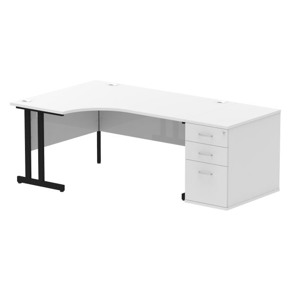 Pulse 1600mm Cantilever Left Crescent Desk Workstation - Image 34