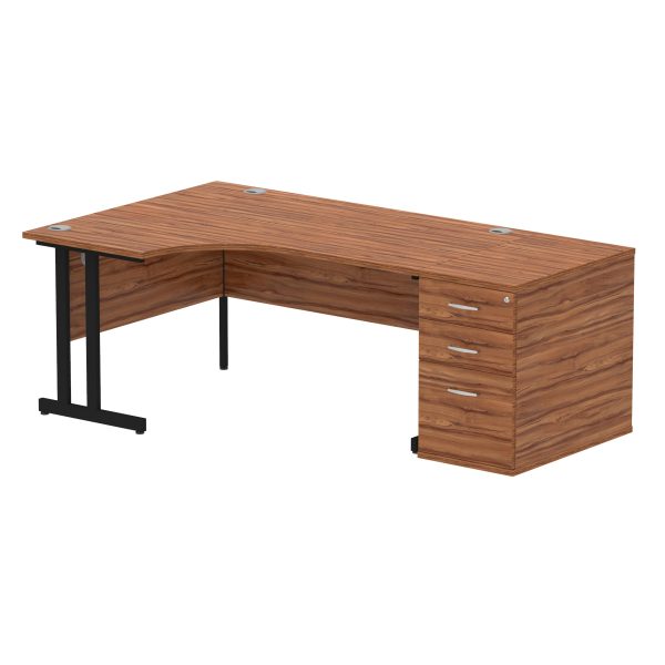 Pulse 1600mm Cantilever Left Crescent Desk Workstation - Image 28