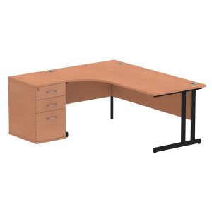 Pulse 1800mm Cantilever Left Crescent Desk Workstation