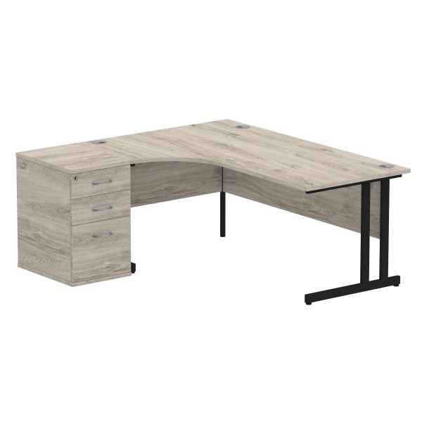 Pulse 1800mm Cantilever Left Crescent Desk Workstation - Image 7