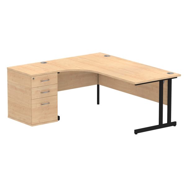Pulse 1800mm Cantilever Left Crescent Desk Workstation - Image 13