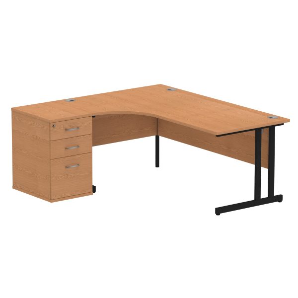 Pulse 1800mm Cantilever Left Crescent Desk Workstation - Image 19