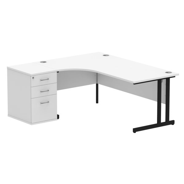 Pulse 1800mm Cantilever Left Crescent Desk Workstation - Image 31