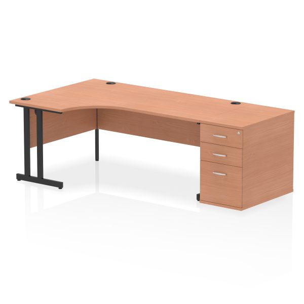 Pulse 1800mm Cantilever Left Crescent Desk Workstation - Image 4