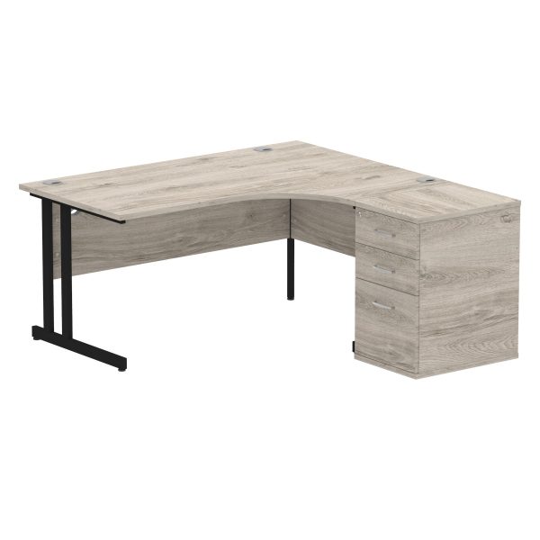 Pulse 1600mm Cantilever Right Crescent Desk Workstation - Image 7