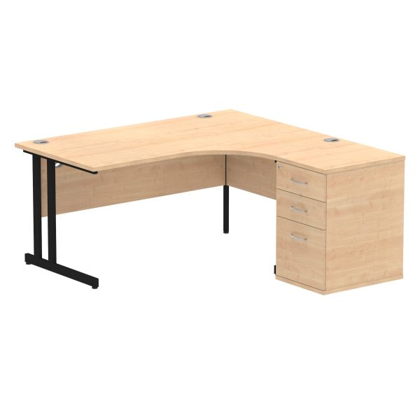 Pulse 1600mm Cantilever Right Crescent Desk Workstation - Image 13
