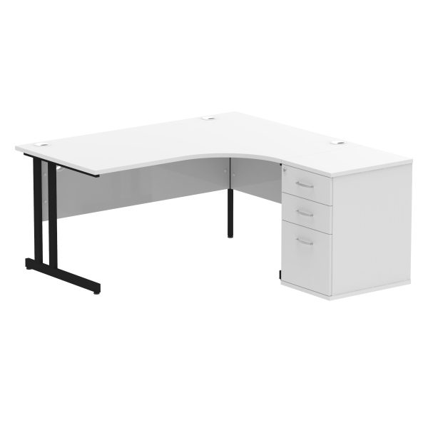 Pulse 1600mm Cantilever Right Crescent Desk Workstation - Image 31