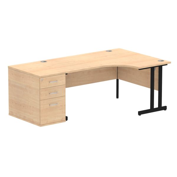 Pulse 1600mm Cantilever Right Crescent Desk Workstation - Image 16