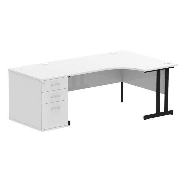 Pulse 1600mm Cantilever Right Crescent Desk Workstation - Image 34