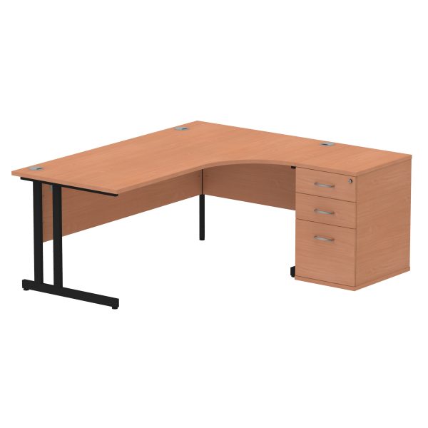 Pulse 1800mm Cantilever Right Crescent Desk Workstation