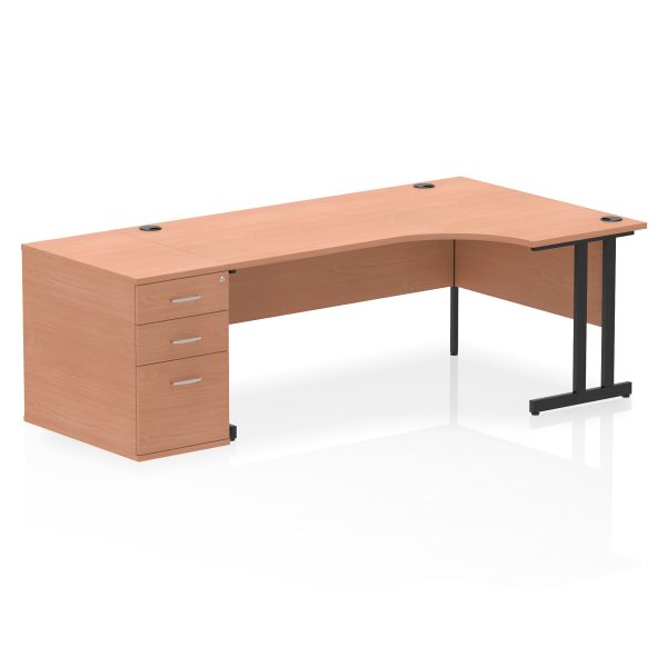 Pulse 1800mm Cantilever Right Crescent Desk Workstation - Image 4