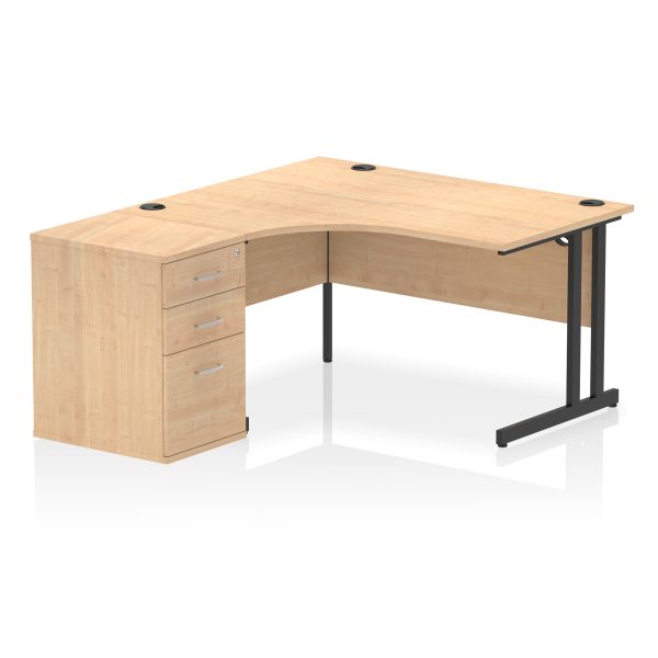 Pulse 1400mm Cantilever Left Crescent Desk Workstation - Image 15