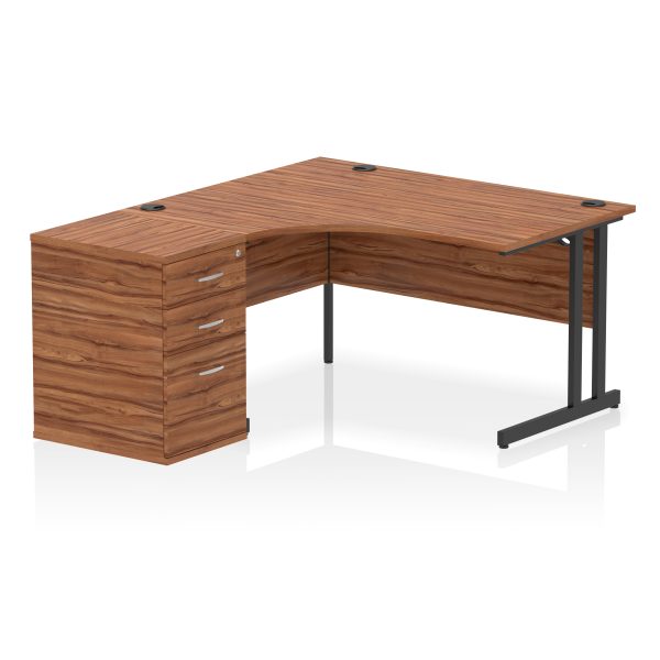 Pulse 1400mm Cantilever Left Crescent Desk Workstation - Image 27