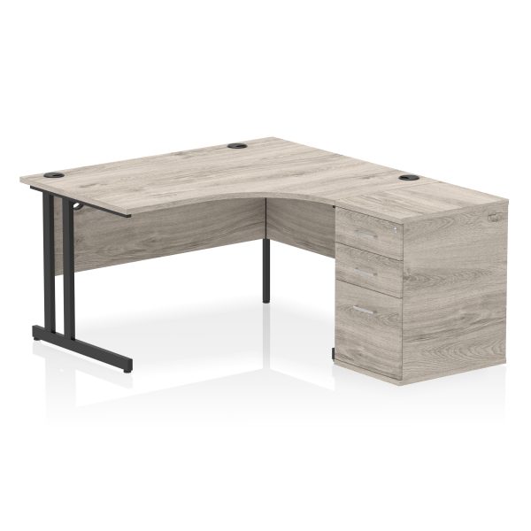 Pulse 1400mm Cantilever Right Crescent Desk Workstation - Image 9