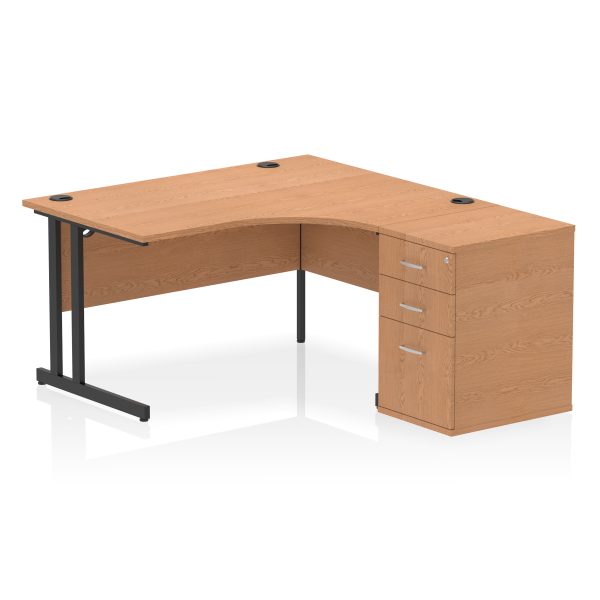 Pulse 1400mm Cantilever Right Crescent Desk Workstation - Image 21
