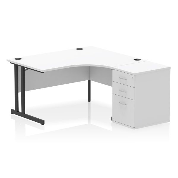 Pulse 1400mm Cantilever Right Crescent Desk Workstation - Image 33