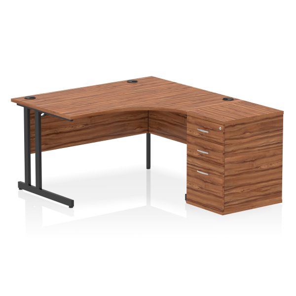 Pulse 1400mm Cantilever Right Crescent Desk Workstation - Image 27