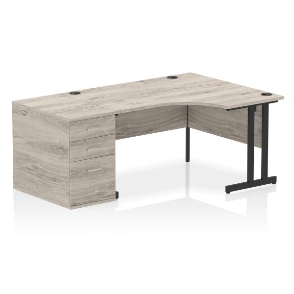 Pulse 1400mm Cantilever Right Crescent Desk Workstation - Image 12