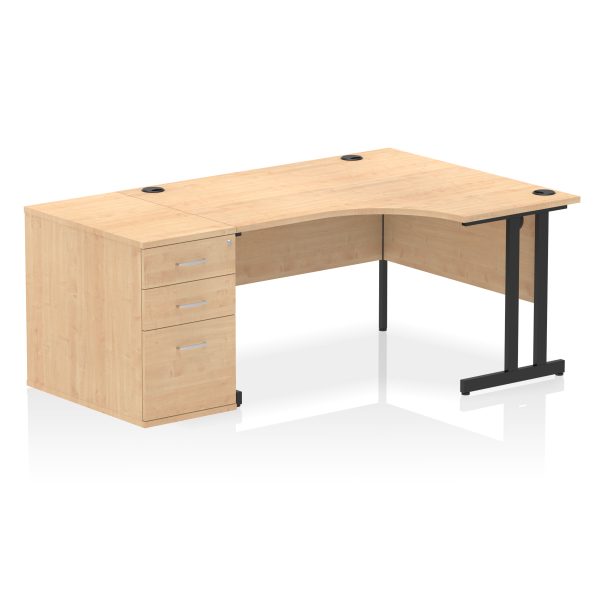 Pulse 1400mm Cantilever Right Crescent Desk Workstation - Image 18