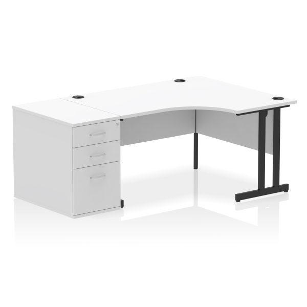 Pulse 1400mm Cantilever Right Crescent Desk Workstation - Image 36