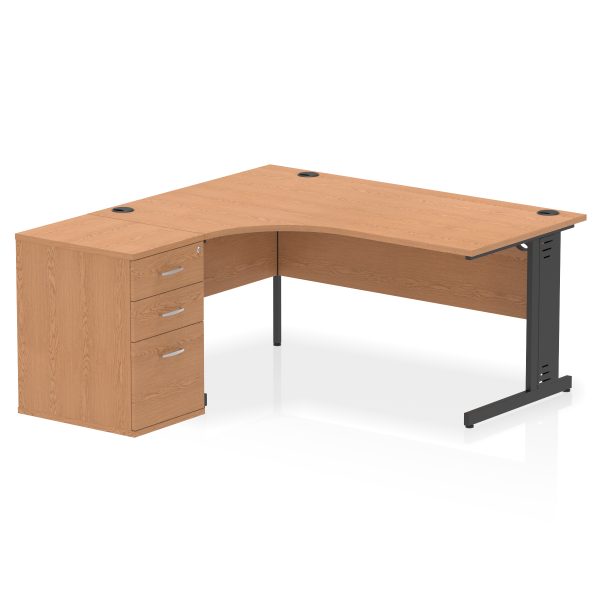 Pulse 1600mm Cable Managed Left Crescent Desk Workstation - Image 20