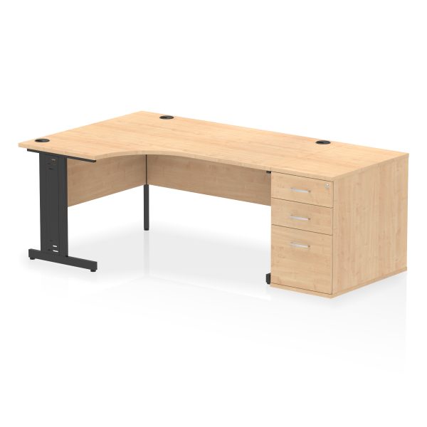 Pulse 1600mm Cable Managed Left Crescent Desk Workstation - Image 17