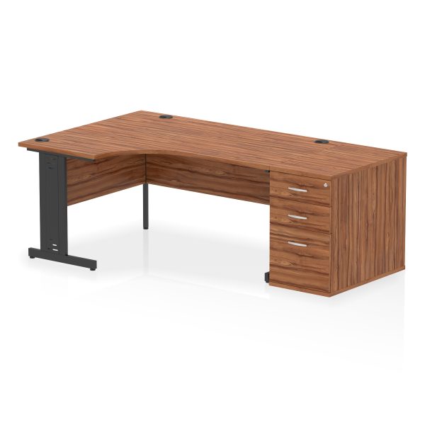 Pulse 1600mm Cable Managed Left Crescent Desk Workstation - Image 29