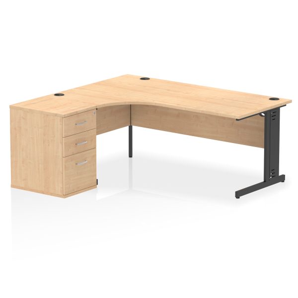 Pulse 1800mm Cable Managed Left Crescent Desk Workstation - Image 13