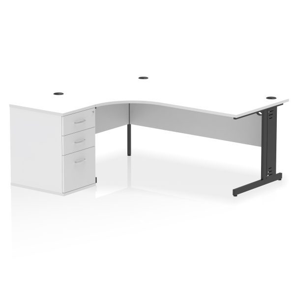 Pulse 1800mm Cable Managed Left Crescent Desk Workstation - Image 31