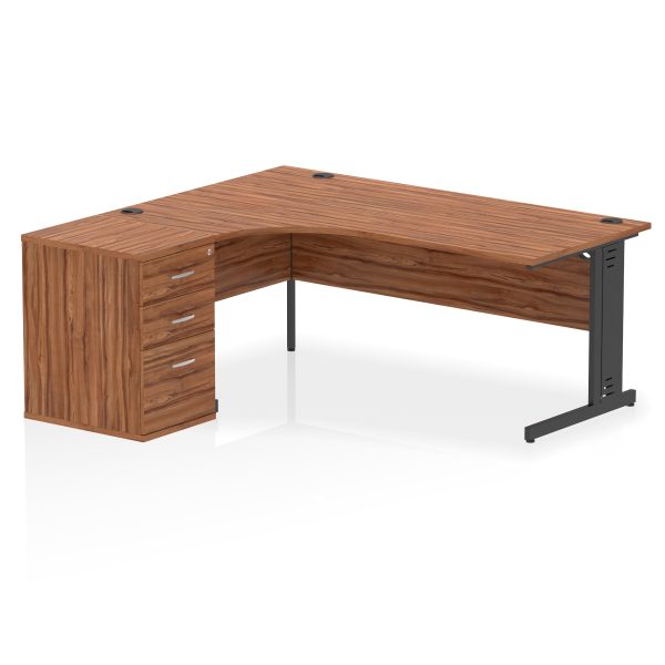 Pulse 1800mm Cable Managed Left Crescent Desk Workstation - Image 25