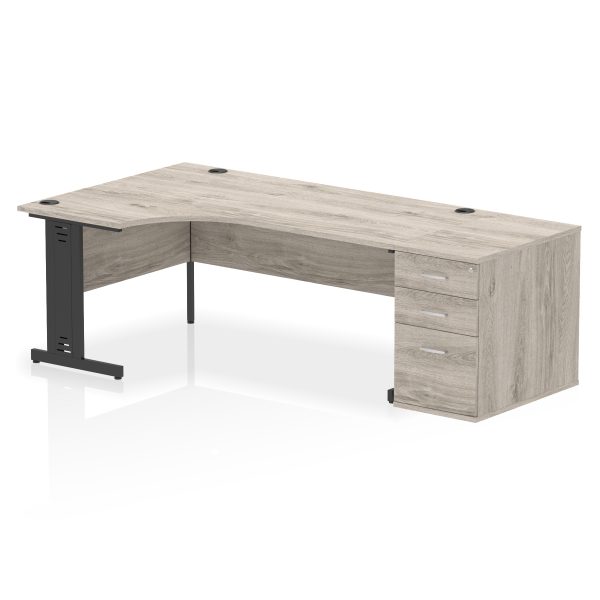 Pulse 1800mm Cable Managed Left Crescent Desk Workstation - Image 10