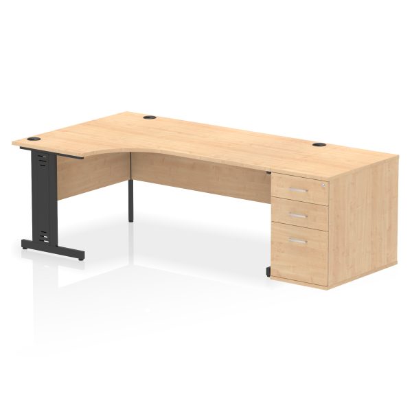 Pulse 1800mm Cable Managed Left Crescent Desk Workstation - Image 16