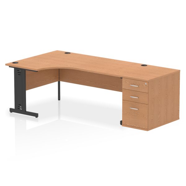 Pulse 1800mm Cable Managed Left Crescent Desk Workstation - Image 22
