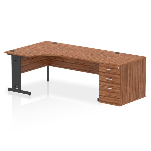 Pulse 1800mm Cable Managed Left Crescent Desk Workstation - Image 28