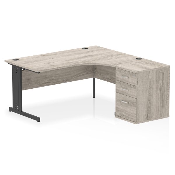 Pulse 1600mm Cable Managed Right Crescent Desk Workstation - Image 7