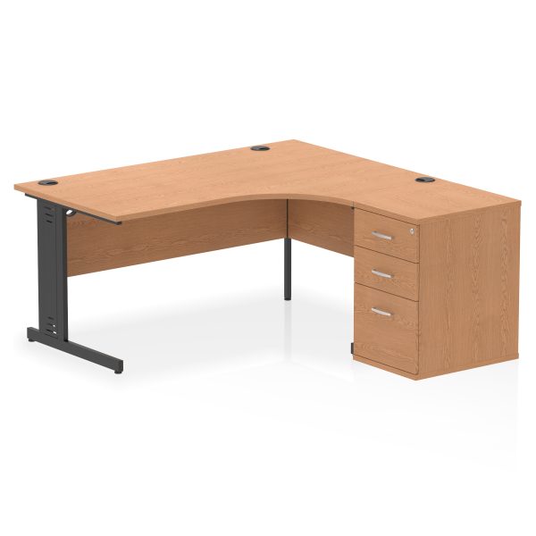 Pulse 1600mm Cable Managed Right Crescent Desk Workstation - Image 19
