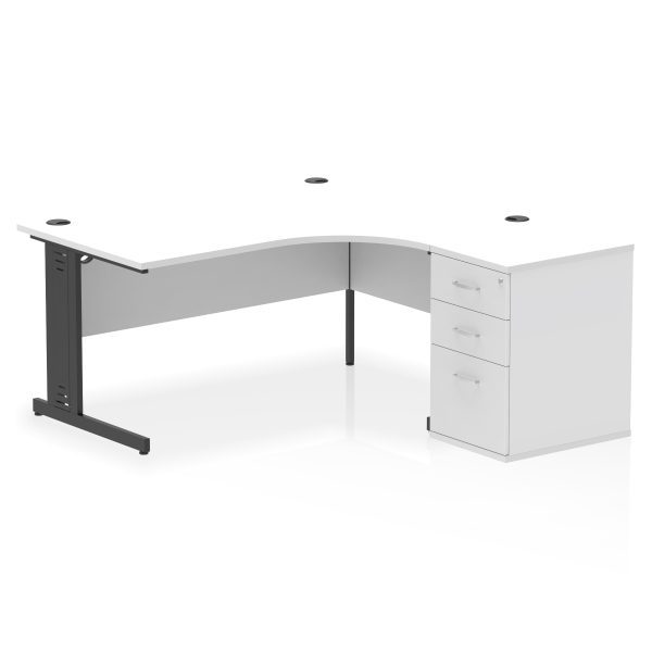 Pulse 1600mm Cable Managed Right Crescent Desk Workstation - Image 31