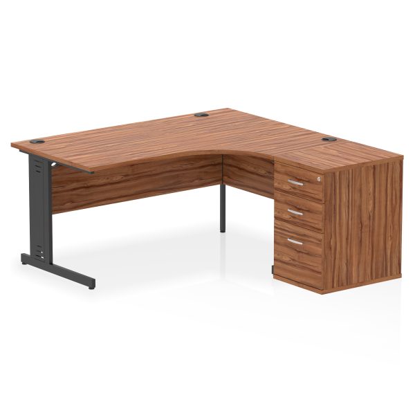 Pulse 1600mm Cable Managed Right Crescent Desk Workstation - Image 25