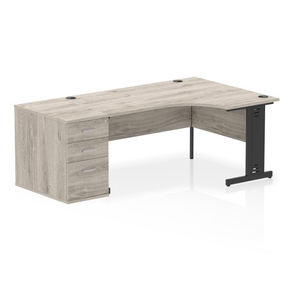 Pulse 1600mm Cable Managed Right Crescent Desk Workstation - Image 10